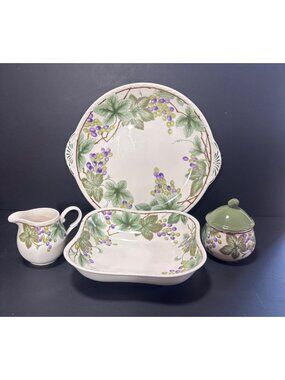 Nikko 5-Piece Hostess Set Semi Porcelain Dinnerware Napa Valley Design New Japan